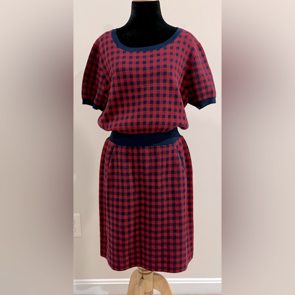 Saint Geraldine Blue and Red Checkered Dress